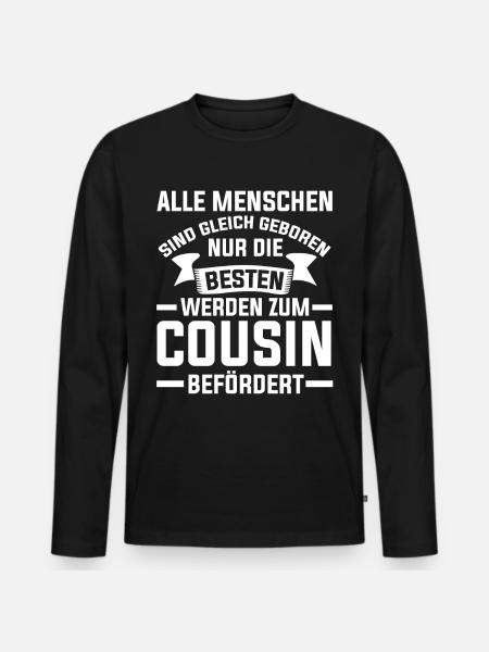 Bester Cousin - Männer Premium Bio Langarmshirt - Schwarz
