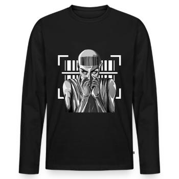 Tenue punk à barres - Enregistré dans le système - T-shirt manches longues Premium bio Homme - noir - Devant - Nico (187cm)