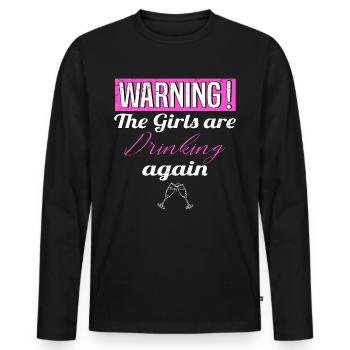 Boire des femmes verre de Toast fête dames - T-shirt manches longues Premium bio Homme - noir - Devant - Nico (187cm)