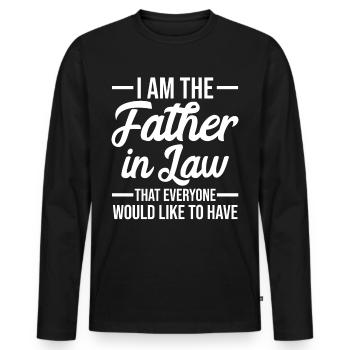 Schwiegervater Hochzeit - Männer Premium Bio Langarmshirt - Schwarz - Vorne - Nico (187cm)