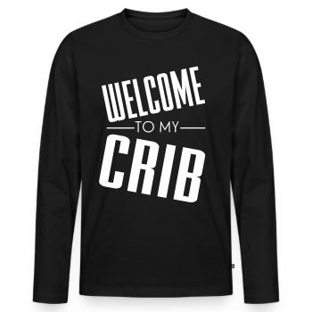 Welcome to my Crib - Men's Premium Organic Long Sleeve Shirt - black - Front - Nico (187cm)