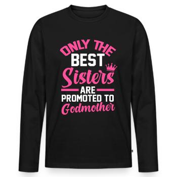 Godmother Sister Baptism Gift - Men's Premium Organic Long Sleeve Shirt - black - Front - Nico (187cm)