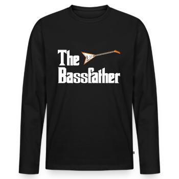 bassist - Men's Premium Organic Long Sleeve Shirt - black - Front - Nico (187cm)