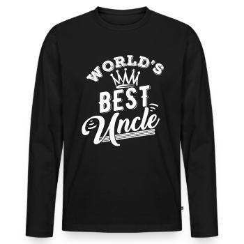 Le meilleur oncle du monde - T-shirt manches longues Premium bio Homme - noir - Devant - Nico (187cm)