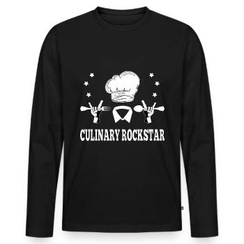 Kochkunst Star - Küchenchef Geschenk - Männer Premium Bio Langarmshirt - Schwarz - Vorne - Nico (187cm)