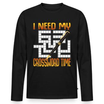 Crossword Puzzle Puzzle Swords Crossword Puzzle - Men's Premium Organic Long Sleeve Shirt - black - Front - Nico (187cm)