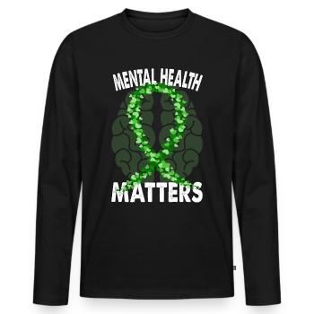 Santé mentale - Mental Health Matters - T-shirt manches longues Premium bio Homme - noir - Devant - Nico (187cm)