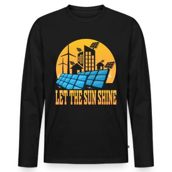Laisser Le Soleil Soleil Solaire Énergie Renouvelable - T-shirt manches longues Premium bio Homme - noir - Devant - Nico (187cm)