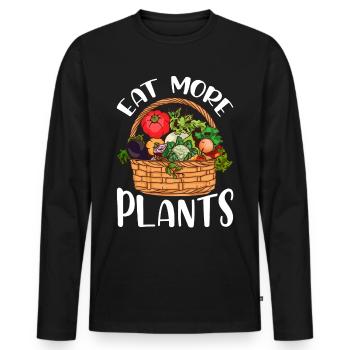 Vegan Vegetable Vegan Vegetarian Plants Food - Men's Premium Organic Long Sleeve Shirt - black - Front - Nico (187cm)