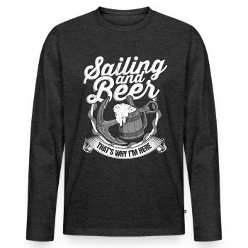 sail - Men's Premium Organic Long Sleeve Shirt - heather anthracite - Front - Nico (187cm)