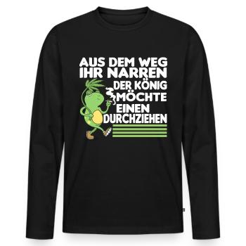 Cannabis Weed Kiffer Geschenk - Männer Premium Bio Langarmshirt - Schwarz - Vorne - Nico (187cm)