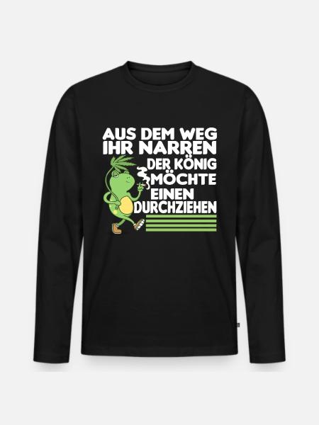 Cannabis Weed Kiffer Geschenk - Männer Premium Bio Langarmshirt - Schwarz