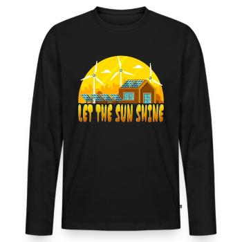 Laisser Le Soleil Soleil Solaire Énergie Renouvelable - T-shirt manches longues Premium bio Homme - noir - Devant - Nico (187cm)