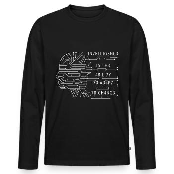 Intelligence Ability Change - Men's Premium Organic Long Sleeve Shirt - black - Front - Nico (187cm)