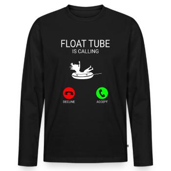 Float Tube is calling unique float tube tee - Men's Premium Organic Long Sleeve Shirt - black - Front - Nico (187cm)