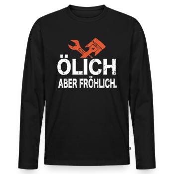 Ölich Aber Fröhlich - Zweirad Mechaniker Motorrad - Männer Premium Bio Langarmshirt - Schwarz - Vorne - Nico (187cm)