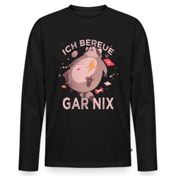 Niedlicher Waschbär Lustige Sprüche Geschenk - Männer Premium Bio Langarmshirt - Schwarz - Vorne - Nico (187cm)