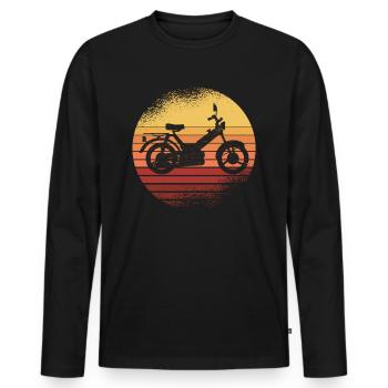 Mofa Mofafahrer Moped Mopedfahrer Zweirad vintage - Männer Premium Bio Langarmshirt - Schwarz - Vorne - Nico (187cm)
