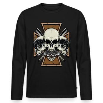 Skulls - Männer Premium Bio Langarmshirt - Schwarz - Vorne - Nico (187cm)
