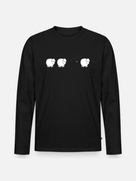 Das Schwarze Schaf - Bauern Sarkasmus Design - Männer Premium Bio Langarmshirt - Schwarz