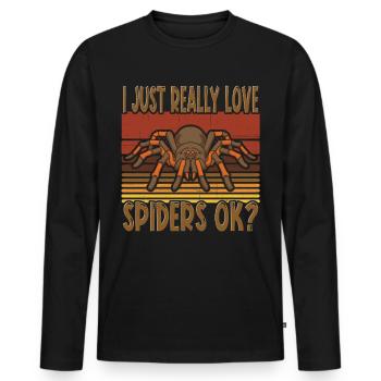 I Just Really Love Spiders Ok araignée - T-shirt manches longues Premium bio Homme - noir - Devant - Nico (187cm)