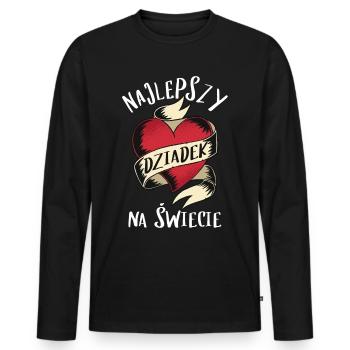 Bester polnischer Opa Najlepszy dziadek na swiecie - Männer Premium Bio Langarmshirt - Schwarz - Vorne - Nico (187cm)