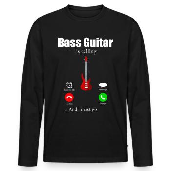bassist - Men's Premium Organic Long Sleeve Shirt - black - Front - Nico (187cm)