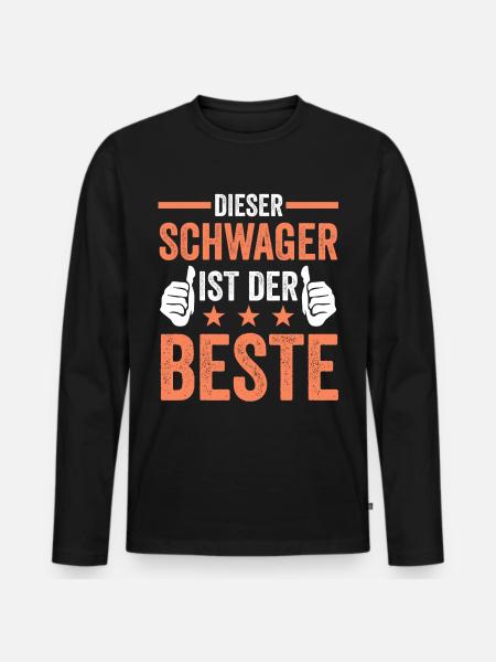 Bester Schwager Geschenk - Männer Premium Bio Langarmshirt - Schwarz