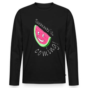 Melon Melon Pastèque - T-shirt manches longues Premium bio Homme - noir - Devant - Nico (187cm)