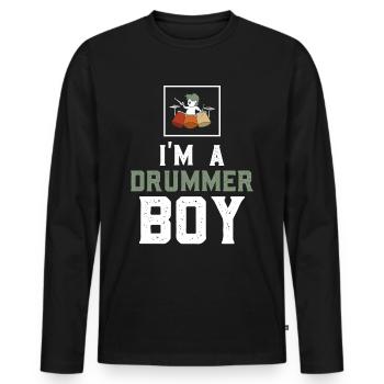 Batteur batteur tambour tambour - T-shirt manches longues Premium bio Homme - noir - Devant - Nico (187cm)