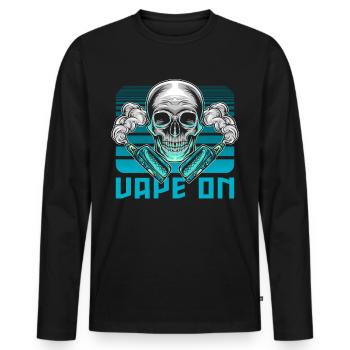Vape On Vaper Steamer E-Cigarette Steaming Gift - Men's Premium Organic Long Sleeve Shirt - black - Front - Nico (187cm)