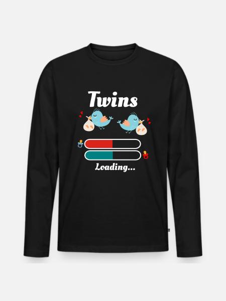 twins - Men's Premium Organic Long Sleeve Shirt - black