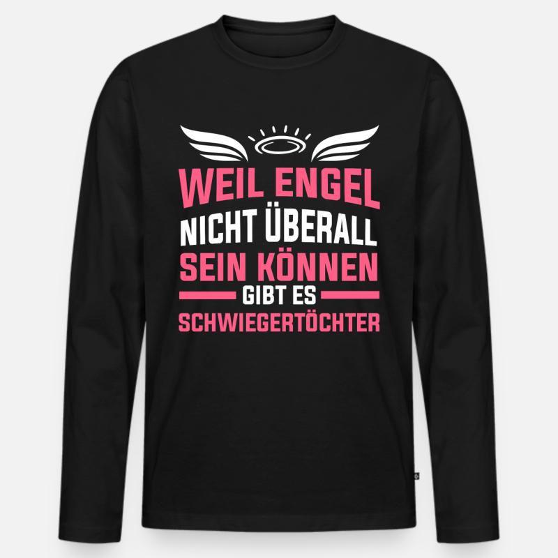 Schwiegertochter Engel Geschenk - Männer Premium Bio Langarmshirt - Schwarz