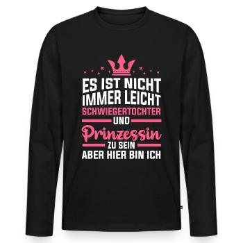 Schwiegertochter Prinzessin - Männer Premium Bio Langarmshirt - Schwarz - Vorne - Nico (187cm)