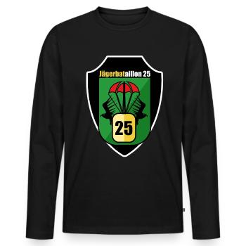 Bundesheer Outfits for JgBtl25 Jägerbataillon 25 - Men's Premium Organic Long Sleeve Shirt - black - Front - Nico (187cm)