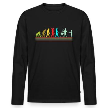 grill - Men's Premium Organic Long Sleeve Shirt - black - Front - Nico (187cm)
