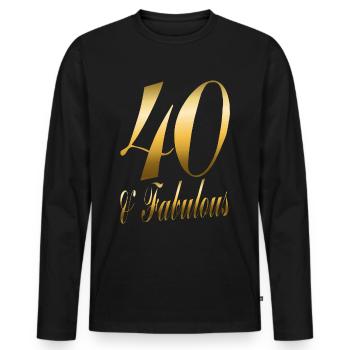 40 & Fabulous Gift for 40th Birthday - Men's Premium Organic Long Sleeve Shirt - black - Front - Nico (187cm)