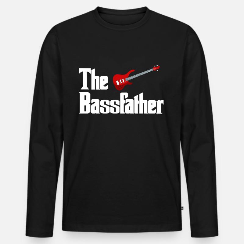 Bassist - Männer Premium Bio Langarmshirt - Schwarz