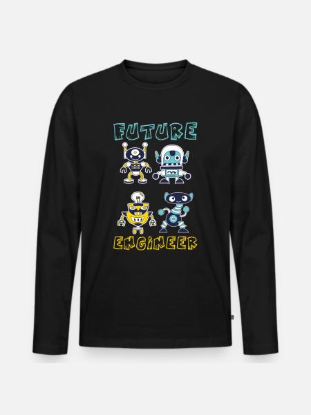 Future Robotics Engineer Kids Robot - Men's Premium Organic Long Sleeve Shirt - black