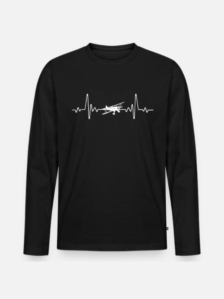 Bay's Heartbeat - Men's Premium Organic Long Sleeve Shirt - black