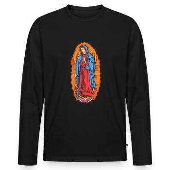 Beautiful virgin Our Lady of Guadalupe - Männer Premium Bio Langarmshirt - Schwarz - Vorne - Nico (187cm)