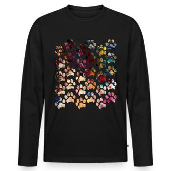 Paw prints dog paws paws dogs - Men's Premium Organic Long Sleeve Shirt - black - Front - Nico (187cm)