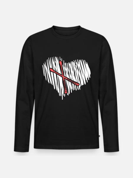 Drumsticks Schlagzeuger Drum sticks - Männer Premium Bio Langarmshirt - Schwarz