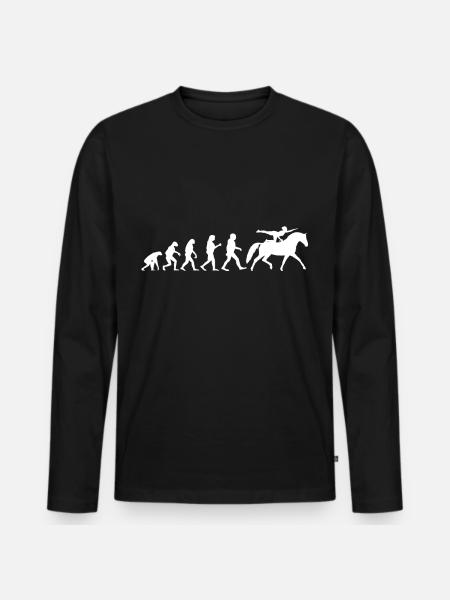 Evolution Voltigier Chevaux Équestres Voltige - T-shirt manches longues Premium bio Homme - noir
