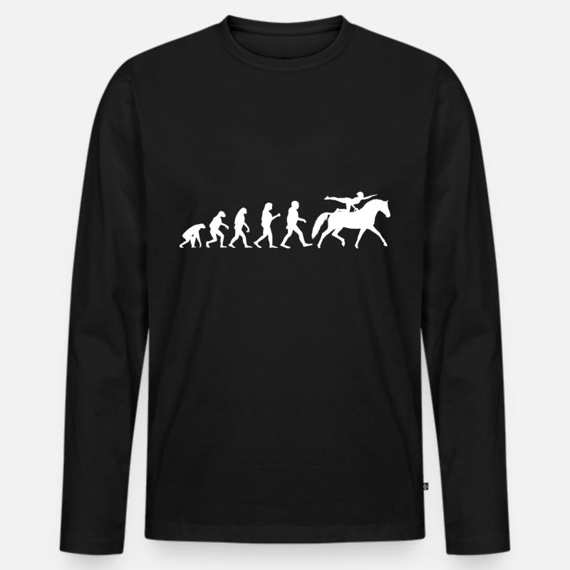 Evolution Voltigier Pferde Pferdesport Voltigieren - Männer Premium Bio Langarmshirt - Schwarz