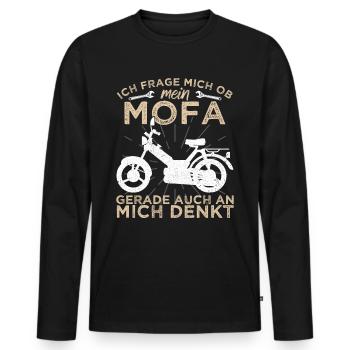 Mofa Mofafahrer 25 kmh Zweirad Vintage Retro Biker - Männer Premium Bio Langarmshirt - Schwarz - Vorne - Nico (187cm)