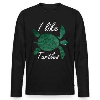 Turtles turtle - Men's Premium Organic Long Sleeve Shirt - black - Front - Nico (187cm)