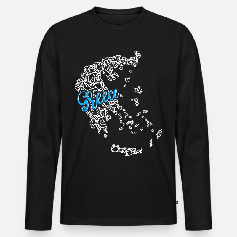 Ellas Mandala - Männer Premium Bio Langarmshirt - Schwarz