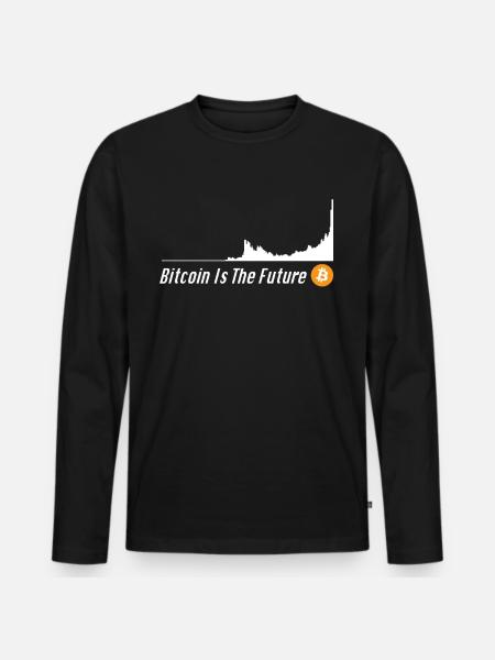 Bitcoin Kurs Bitcoin Is The Future Bitcoin Button - Männer Premium Bio Langarmshirt - Schwarz