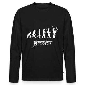 bassist - Men's Premium Organic Long Sleeve Shirt - black - Front - Nico (187cm)